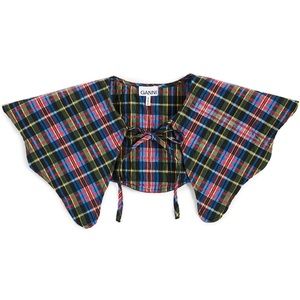 Ganni Seersucker Plaid Collar